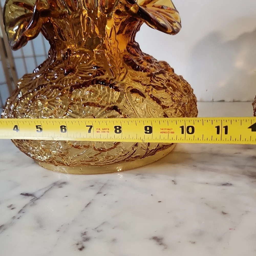 Fenton Poppy Amber Gold Glass Lamp Shade RARE